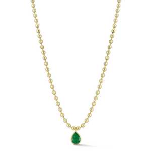 จี้เพชรเพียร์สีเขียวเพาะเลี้ยงในห้องปฏิบัติการ พร้อมสร้อยคอทอง 14k 18k ทรงหยดน้ำ ขนาด 3 มม. ประดับขอบแบบ Bezel Set พร้อมสร้อยลูกปัดแบบ Ball Chain รับรองโดย IGI ขายส่ง - Product Image 4
