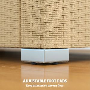 Set da Giardino a 3 Posti con Divano Doppio Bianco Crema per Esterni - Product Image 4