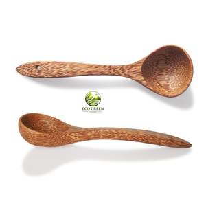Cuchara de servir moderna vietnamita de madera de coco, ecológica, de mango corto, natural, tamaño personalizable - Product Image 3