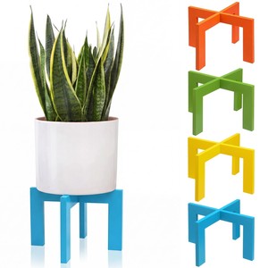 Whitewashed Pine <b>Wood</b> <b>Rustic</b> Corner Plant Stand Wholesale - Product Image 6