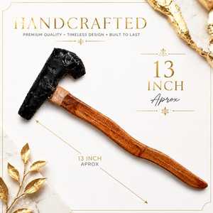 13 Zoll handgefertigte, geschnitzte Obsidian-Kampfaxt, Schwert, Heilkristallstab, Feng Shui Heimdeko für Geschenke & Sammler - Product Image 3