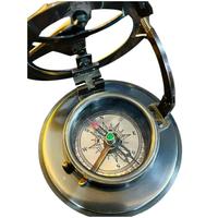 Boussole solaire en laiton de forme ronde avec étui en cuir, finition antique, écologique et durable, boussole décorative vintage pour offrir en cadeau