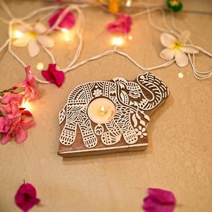 Handmade Wooden Hand Design <b>Tea</b> Light Candle Holder Decorative Rustic Candle <b>Stand</b> for Home Decor, Table Centerpiece & Gift Us - Product Image 6
