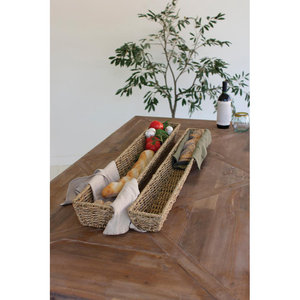 Ensemble de deux paniers à pain tissés en jonc de mer Accessoire de décoration de cuisine élégant - Product Image 2