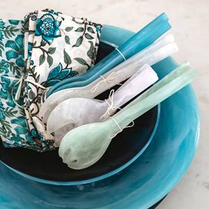 Food Safe Resin Salad Tools Salad <b>Servers</b> Handmade Spoon Fork Durable Dishwasher Safe Tableware for Hotel Restaurant <b>Buffet</b> - Product Image 3