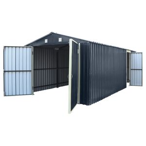 Garage in Metallo 3x6m con Doppie Porte e Ingresso Laterale, Altezza Massima 2,4m TMG MS1020B - Product Image 5