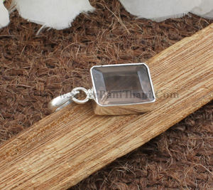 Venta al por mayor de dijes vintage de cuarzo ahumado natural con engaste de bisel, joyería de plata de ley 925, precio de mayoreo, directo de fábrica - Product Image 2