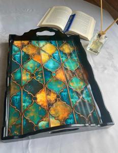 Plateau en bois imprimé pour fête de remise des diplômes, plateau en bois imprimé pour l'affichage de diplômes et de photos, ensemble de plateaux de service en gros - Product Image 4