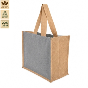 Bolsa de Compras Promocional de Algodón Reciclado Laminado de 225 GSM, 40x33.5x19 cm, Logotipo Personalizado, Pedido al por Mayor, Modelo ANKJ072-R - Product Image 1