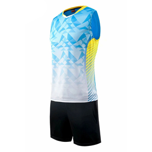 Men's Red Black Sleeveless V-Neck <b>Volleyball</b> Jersey Shorts <b>Set</b> Moisture Wicking 100% Polyester Elastic Waist Sublimation Front - Product Image 4