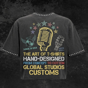 Global Studios Custom Vintage <b>Rock</b> & <b>Roll</b> <b>T</b>-<b>Shirt</b> Men's Short Sleeve Cotton O-Neck Printed Design Made in USA - Product Image 1