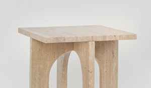 Mesa Auxiliar Minimalista de Piedra Travertino, Taburete Decorativo Escultural, Mesa de Centro Moderna, Decoración Elegante para el Hogar - Product Image 4