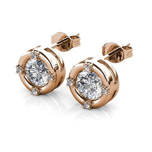Petites boucles d'oreilles rondes Daisini ornées de cristaux Swarovski en gros Accessoires pour femmes en argent sterling 925 - Product Image 6