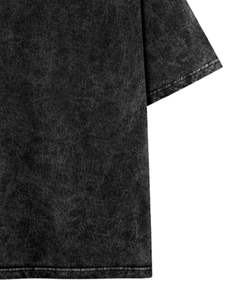 Camiseta Negra Lavada de Gran Tamaño para Hombre, Algodón, Estilo Vintage, Lavado Ácido, Ropa Urbana Informal de Verano, Logotipo Personalizado, Fabricante OEM, Proveedor - Product Image 6