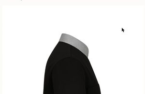 Black Chef Coat Grey Collar <b>Short</b> <b>Sleeve</b> - Product Image 3