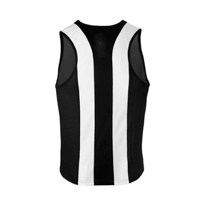 Ensemble de maillots de basket-ball sublimés personnalisés, noir et blanc rayé, sans manches, unisexe, adulte, polyester respirant, vêtements d'équipe - Product Image 3