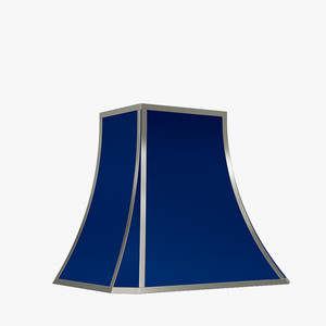 Hotte de cheminée au design moderne et attrayant, finition bleue, fabriquée à la main, avec rivets en acier - Product Image 5