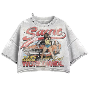 Wholesale Custom Acid Wash Crop <b>T</b> <b>Shirt</b> | 100% Cotton Loose <b>Boxy</b> Hip Hop Streetwear Men’s <b>T</b> <b>Shirt</b> - Product Image 6