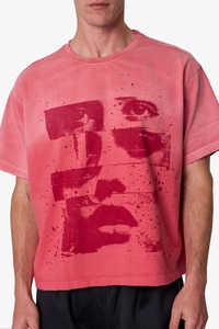 Camiseta Gráfica Oversize Rosa para Hombre, Estilo Urbano, con Estampado de Rostro Abstracto, Corte Regular, Manga Corta, Algodón Jersey - Product Image 5
