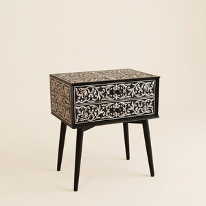 Handcrafted <b>High</b> Quality Eco-Friendly Handmade Modern Mother Pearl MOP Inlay Nightstand for Home Use-Bone Inlay <b>Bedside</b> <b>Table</b> - Product Image 1