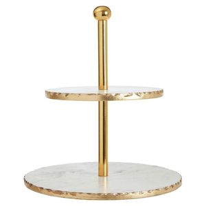 Natural Wooden Two Tier Cake Stand For Kitchen Table Dessert Serving And Party <b>Cupcake</b> Display - Product Image 3