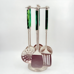 Ensemble d'ustensiles de cuisine en acier inoxydable avec manches en résine, lot de 6, pour la cuisine, au prix le plus bas en Inde - Product Image 1