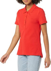Camiseta Polo de Manga Corta Blanca para Mujer, Estilo Casual, Largo Regular, Color Sólido, 100% Algodón, Tejido Liso Teñido - Product Image 2