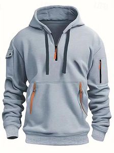 Moda Zip Up Hoodies con bordado Drop Shoulder 380 GSM Mezcla de algodón - Product Image 2
