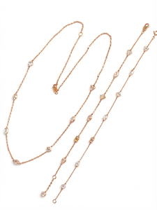 VB-104SR 14K <b>Solid</b> <b>Gold</b> Dainty EF/VVS2 1.2mm 4 Prong Setting 1.4 mm Bezel Set Mixed Shape Lab Diamond Station Chain Bracelet - Product Image 5