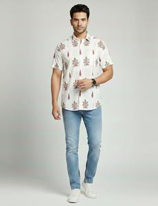 Camisas Casuales Formales para Hombre, 100% Algodón, con Estampado Batik a Rayas, Hechas a Mano, con un Solo Botón, Manga Corta, Transpirables y Ecológicas - Product Image 4