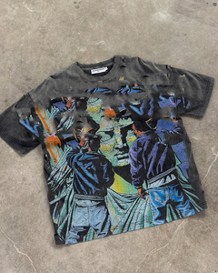 Wholesale Custom <b>Waffle</b> Streetwear Cut Edge Boxy Cropped <b>Shirt</b> French Terry Dtg Print Crewneck Long Sleeve Men's T-<b>shirt</b> - Product Image 2