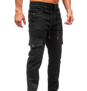 Pantalon cargo OEM personnalisé pour homme 100 % coton, confortable, coupe large, style streetwear décontracté, ample, léger, respirant, vente en gros - Product Image 4