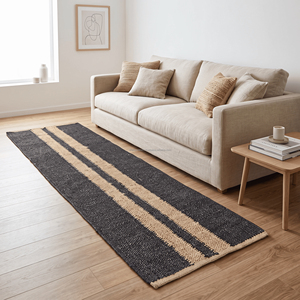 Alfombra de Yute Tejida a Mano de 80x300 cm, Color Sólido, Antideslizante, Apta para Mascotas, para Pasillo o Vestíbulo, Diseño Nórdico Contemporáneo - Product Image 4