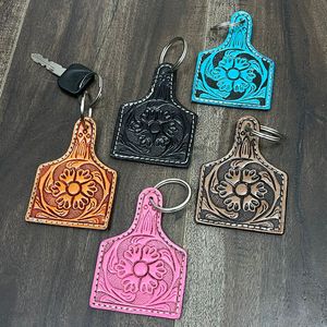 Llaveros de Cuero Vacuno Repujado Hechos a Mano, Novedad 2025, Venta al Por Mayor, Llaveros Personalizados de Moda para Regalos y Promoción - Product Image 5