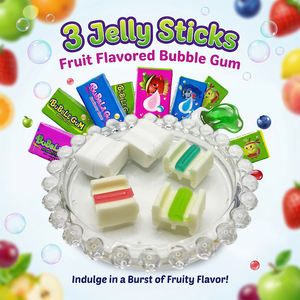 Bonbons en gros personnalisés sous marque privée, saveur fruitée, gomme à mâcher fourrée au gelée, 100 pièces en pot, friandise à mâcher pour enfants, idéale pour le partage, OEM/ODM - Product Image 1