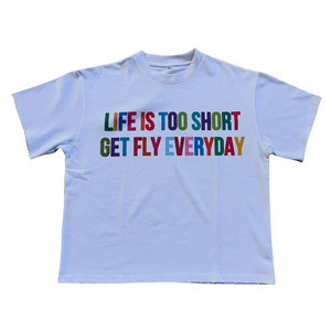 T-shirt personnalisé pour homme Y2K 180g en coton tissé 100% écologique, streetwear, fabricant de vêtements de marque privée haut de gamme OEM - Product Image 3