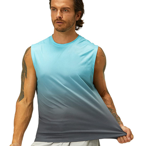 Camiseta sin Mangas para Hombre, Color Sólido, Ecológica, Transpirable, de Secado Rápido, Cuello Redondo, Deportiva, Ajustada, de Poliéster, Informal - Product Image 3