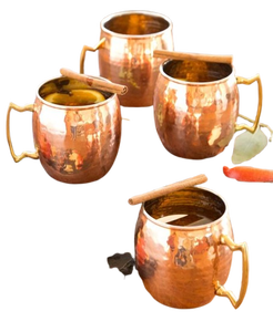 Hammered copper <b>mug</b> set emerald voyage beverage cups reusable cocktail drink <b>mugs</b> premium durable collection - Product Image 1