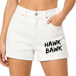 Shorts de Mezclilla Blancos para Mujer, Premium, Elegantes, Cómodos, Duraderos, Cintura Media, Corte Recto, Casuales, Holgados, Transpirables, de Secado Rápido - Product Image 1