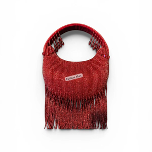 Luxury Handmade Beaded Fringe Clutch <b>Bag</b> for Women Evening Party Shoulder Handbag - Product Image 1