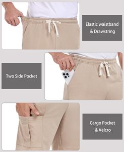 Men's 100% Cotton Vintage Sweat Shorts Pockets Solid Pattern Fleece Jogger Gym Wear Casual Lounge Workout Eco-Friendly - Product Image 5
