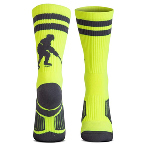 Chaussettes de sport rayées personnalisées avec logo OEM, chaussettes de compression en tricot jacquard, chaussettes athlétiques respirantes de haute qualité, chaussettes d'équipe athlétiques - Product Image 3