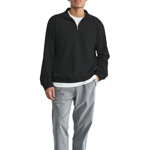 <b>Men</b> Casual Quarter Zip <b>Pullover</b> Heavy Cotton Sweatshirt USA Clothing Manufacturer Custom Apparel - Product Image 2