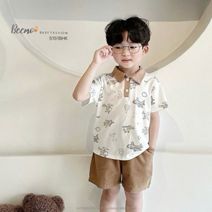 Beemo 2025ชุดเสื้อผ้าสำหรับเด็กทารกเด็กผู้ชายและผู้ชาย, ชุดเสื้อผ้าผ้าฝ้ายแขนสั้นพิมพ์ลายเฮลิคอปเตอร์สำหรับฤดูร้อน - Product Image 1