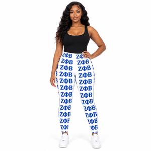 Leggings Zeta Phi Beta Divine Nine pour femmes, très demandés, anti-bactériens, anti-plis, entièrement imprimés par sublimation, taille haute - Product Image 1