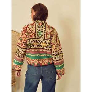 Chaqueta Suzani Personalizada para Mujer, Multicolor, Bordado Étnico, Patchwork, Estilo Bohemio, Ropa Exterior Informal - Product Image 2