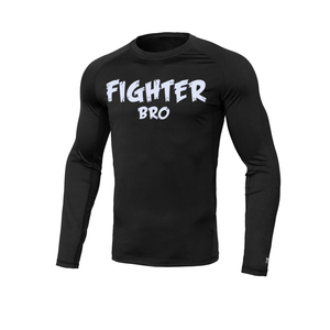 เสื้อรัดกล้ามเนื้อแขนสั้นสีน้ำเงินสำหรับผู้ชาย Fighter Bro แห้งเร็ว พิมพ์ลายโลโก้ด้านหน้า - Product Image 2
