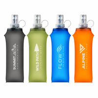 Botella de Agua Flexible de TPU sin BPA de 500 ml, Botella Plegable para Correr, Maratón y Trail Running