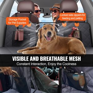 Funda Protectora para Asiento Trasero de Coche para Perros, Extensor de Asiento con Ventana de Malla y Bolsillo de Almacenamiento, Soporta 400 lb, Hamaca Tipo Cama para Mascotas - Product Image 6