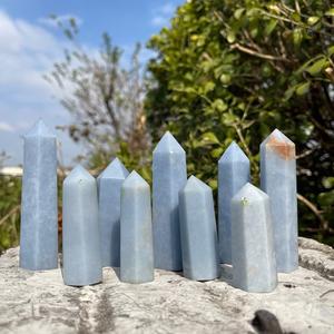 Torre de Cristal de Angelita Natural Tallada Plana con Punta Impresa, Pulida a Mano, Gema Azul para Meditación, Reiki y Chakra - Product Image 4